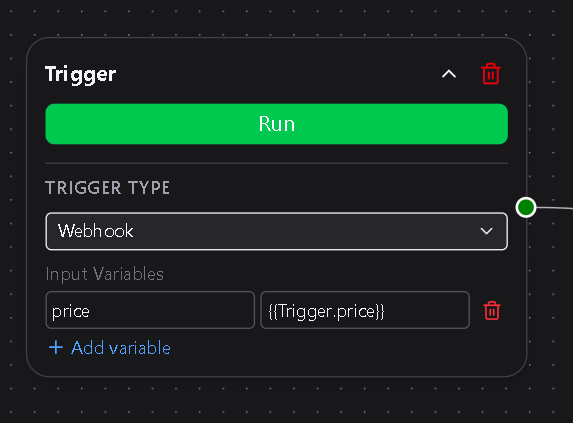 Trigger node example